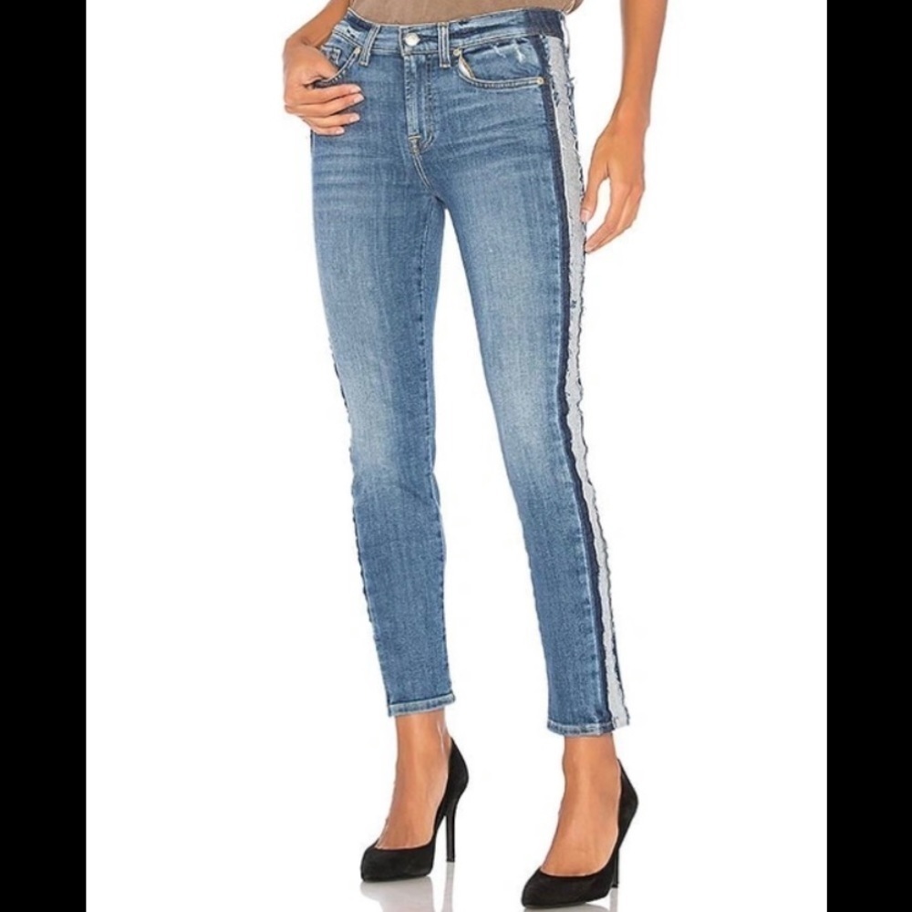 7‎ for all mankind Roxanne Ankle Fray Jeans in Bright Houston Size 28